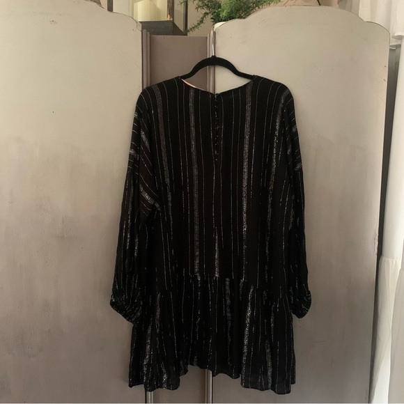 Zara Black Silver Shimmer Ruffle Dress - Picture 7 of 7